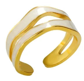 Anillo de Acero Inoxidable Calado - Joya Moderna y Resistente al Agua para Mujer