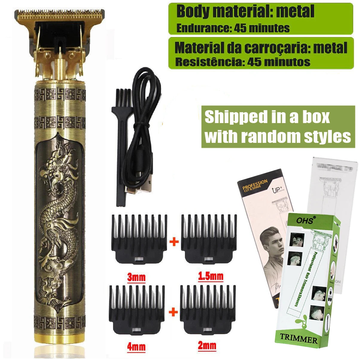 Cortapelos Eléctrico T9 - Máquina de Corte de Pelo y Barba para Hombre 0mm