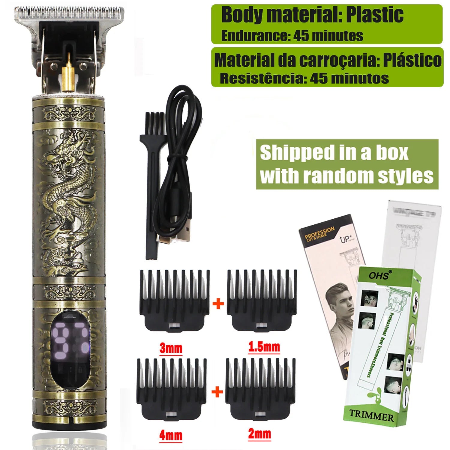 Cortapelos Eléctrico T9 - Máquina de Corte de Pelo y Barba para Hombre 0mm