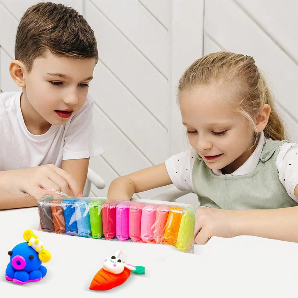 Arcilla para Modelar Air Dry 12/24/36 Colores - Kit Creativo con Herramientas para Niños