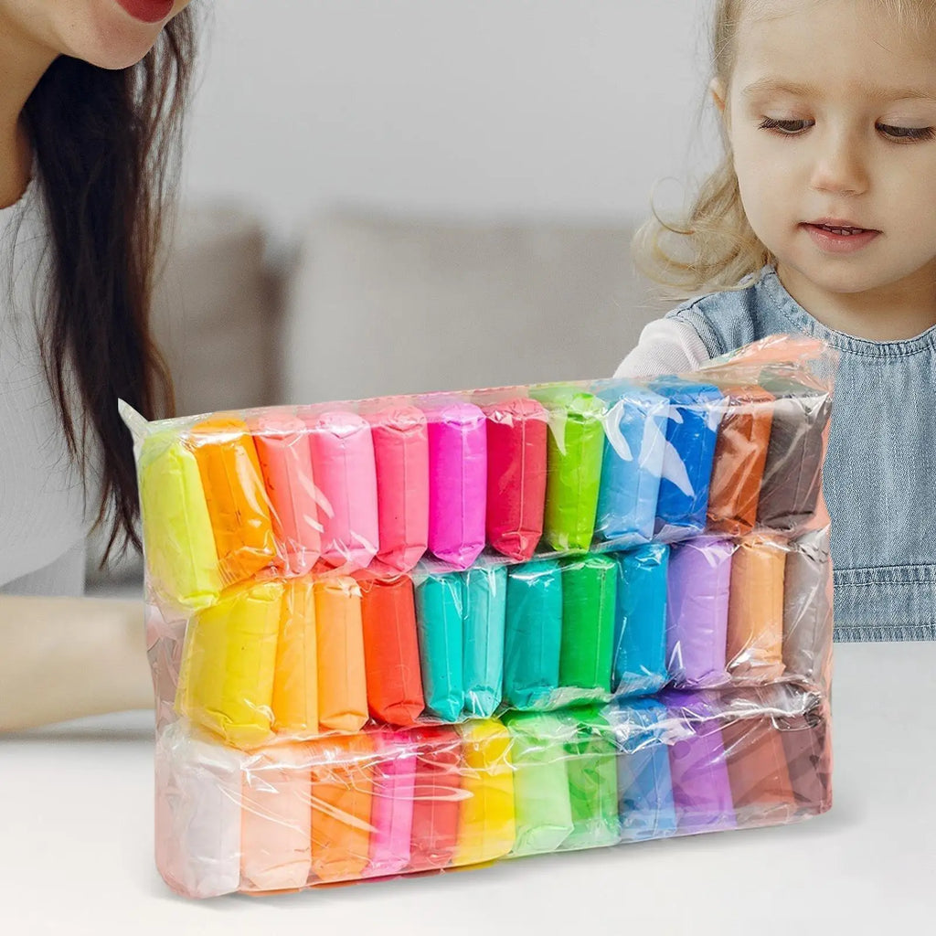 Arcilla para Modelar Air Dry 12/24/36 Colores - Kit Creativo con Herramientas para Niños