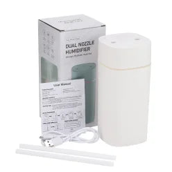 Humidificador de Escritorio con Doble Boquilla y Luz LED 7 Colores - Aromaterapia Silenciosa USB