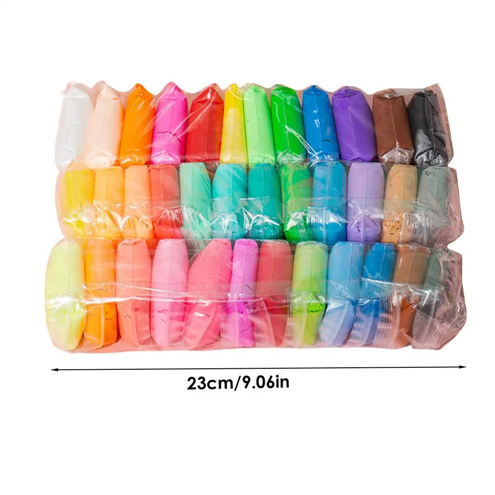 Arcilla para Modelar Air Dry 12/24/36 Colores - Kit Creativo con Herramientas para Niños