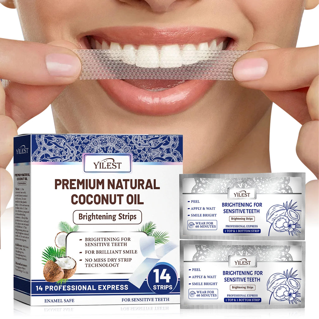 Tiras Blanqueadoras Dentales con Gel de Menta - 14 Unidades para una Sonrisa Brillante