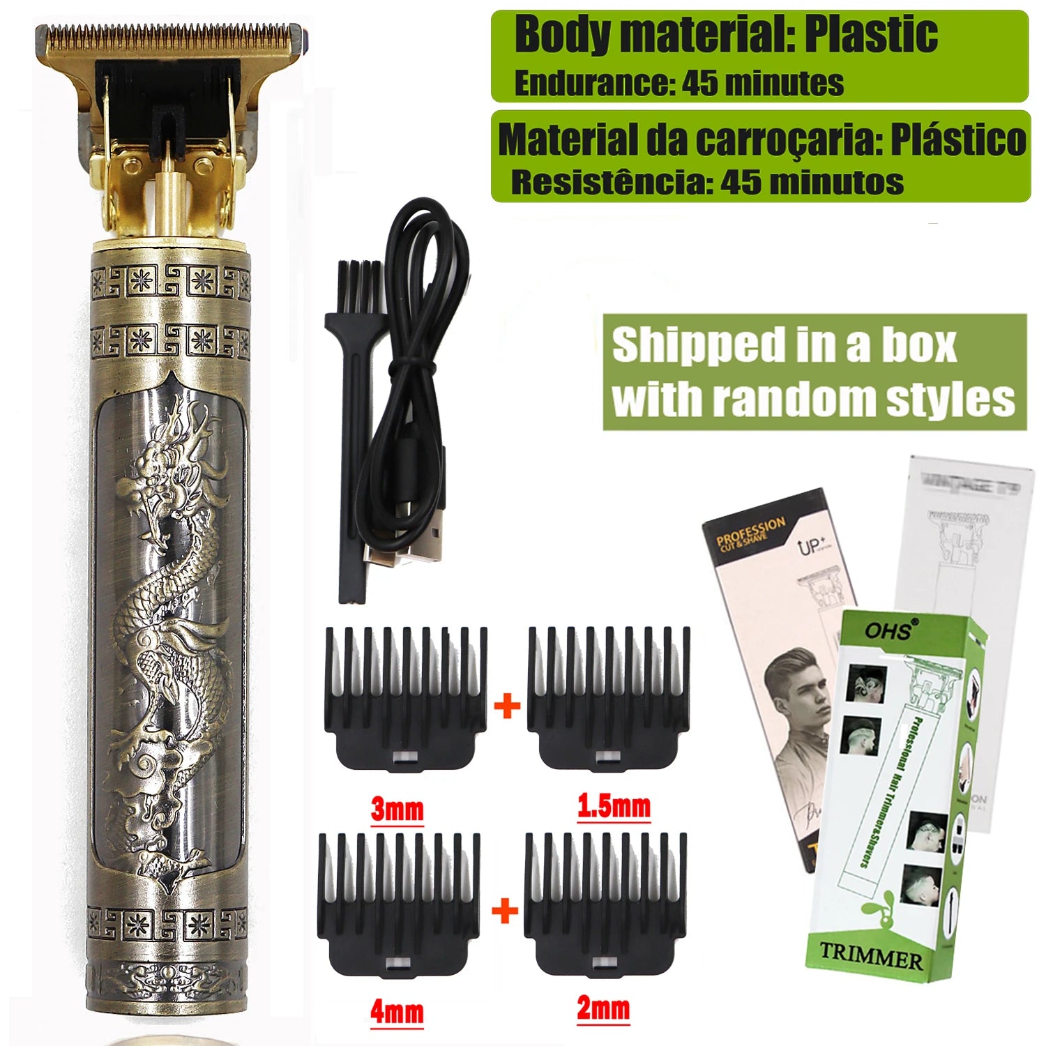 Cortapelos Eléctrico T9 - Máquina de Corte de Pelo y Barba para Hombre 0mm