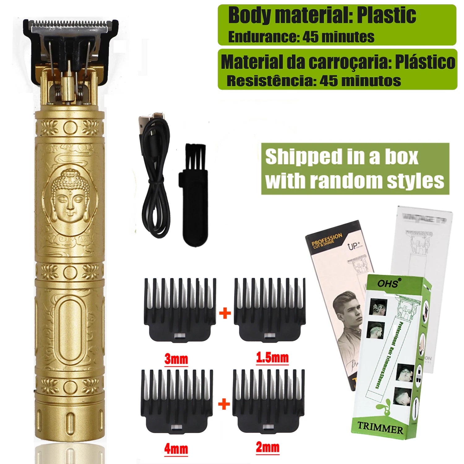 Cortapelos Eléctrico T9 - Máquina de Corte de Pelo y Barba para Hombre 0mm
