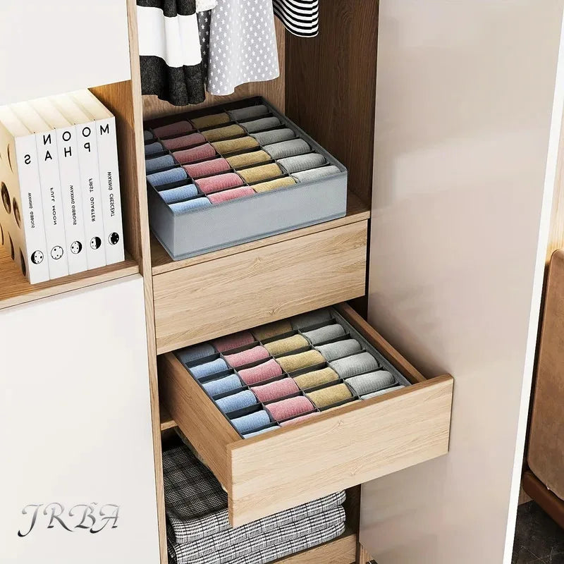 Organizador de Cajón Plegable con 24 Compartimentos - Caja de Tela para Calcetines y Ropa Interior
