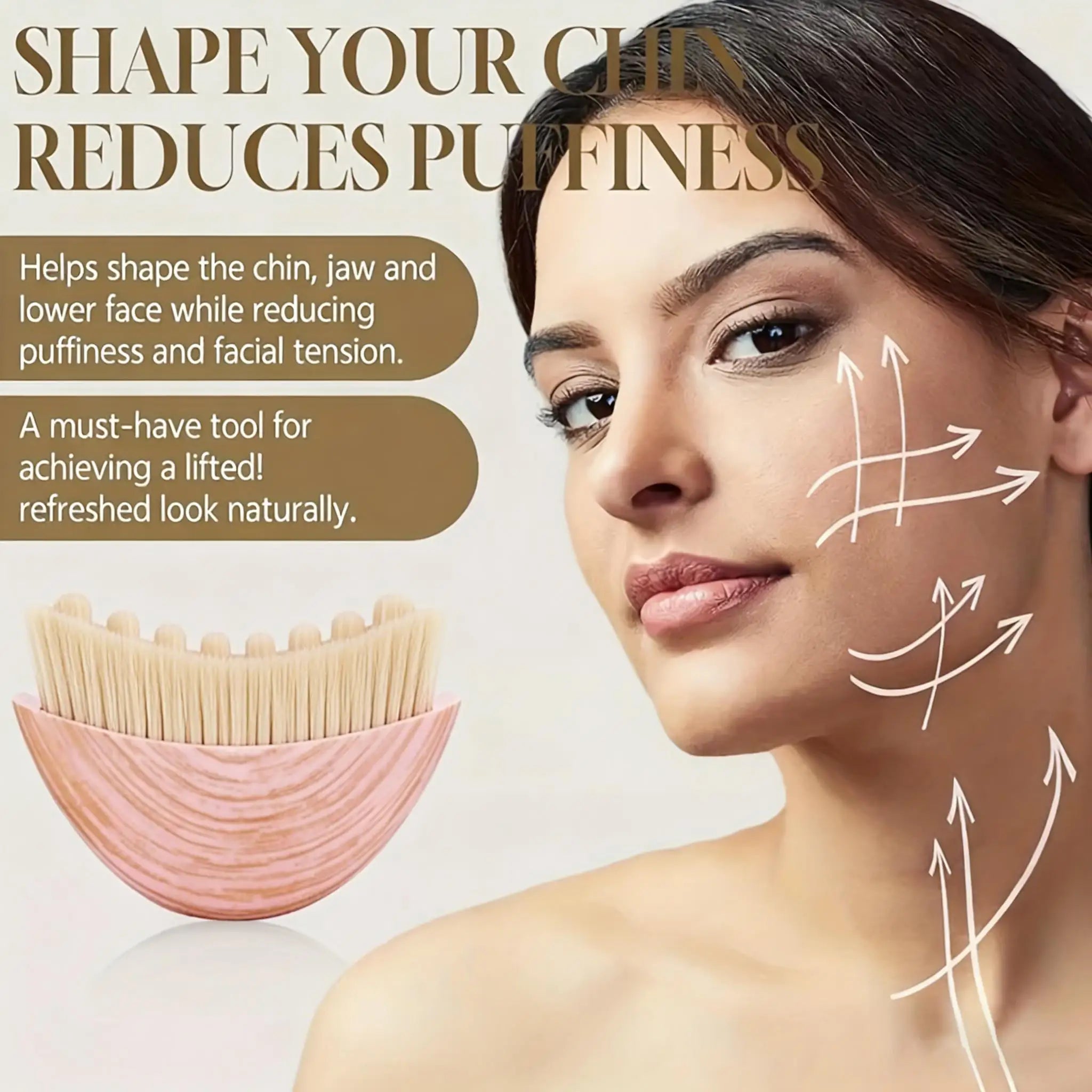 Cepillo Facial Linfático - Masajeador Drenante para Cara, Mentón y Mandíbula