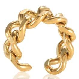 Anillo de Acero Inoxidable Calado - Joya Moderna y Resistente al Agua para Mujer