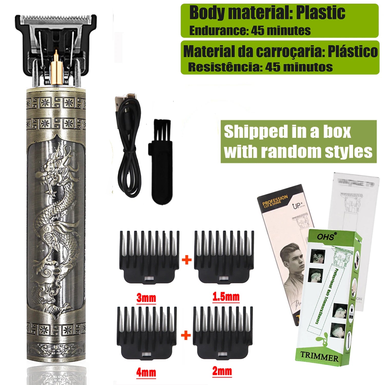 Cortapelos Eléctrico T9 - Máquina de Corte de Pelo y Barba para Hombre 0mm