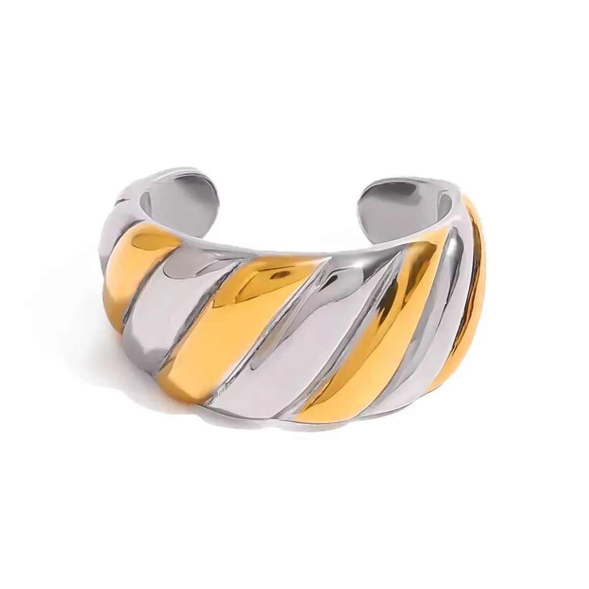Anillo de Acero Inoxidable Calado - Joya Moderna y Resistente al Agua para Mujer
