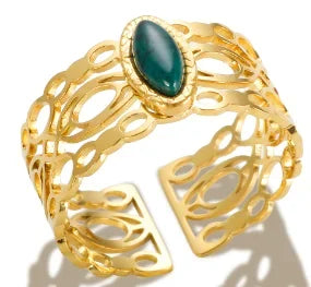 Anillo de Acero Inoxidable Calado - Joya Moderna y Resistente al Agua para Mujer