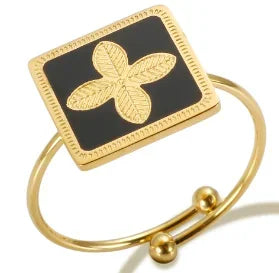 Anillo de Acero Inoxidable Calado - Joya Moderna y Resistente al Agua para Mujer