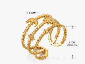 Anillo de Acero Inoxidable Calado - Joya Moderna y Resistente al Agua para Mujer