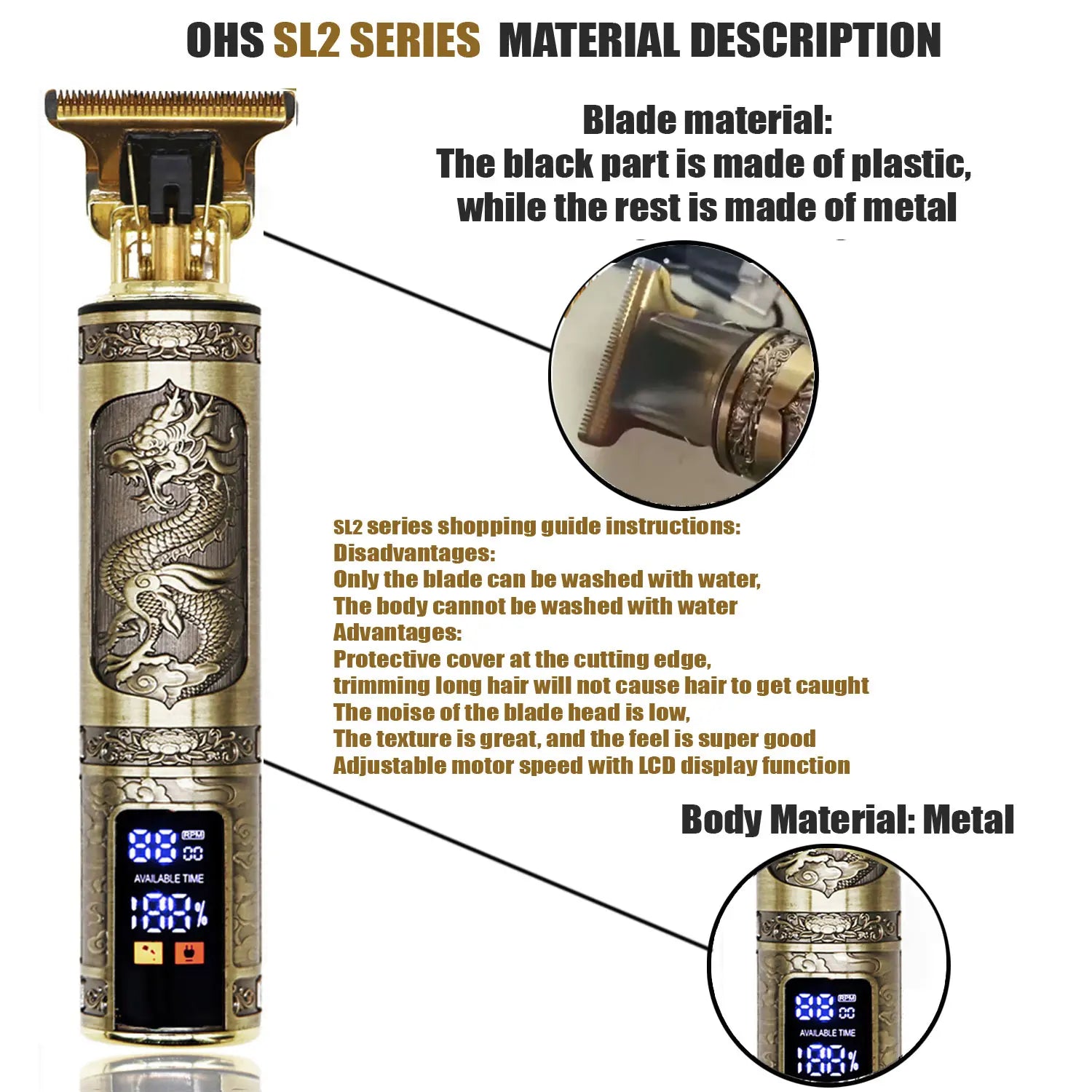Cortapelos Eléctrico T9 - Máquina de Corte de Pelo y Barba para Hombre 0mm