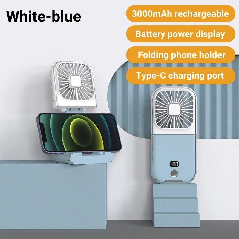 Ventilador Portátil de Cuello con Batería 3000mAh - Plegable, Recargable y Silencioso