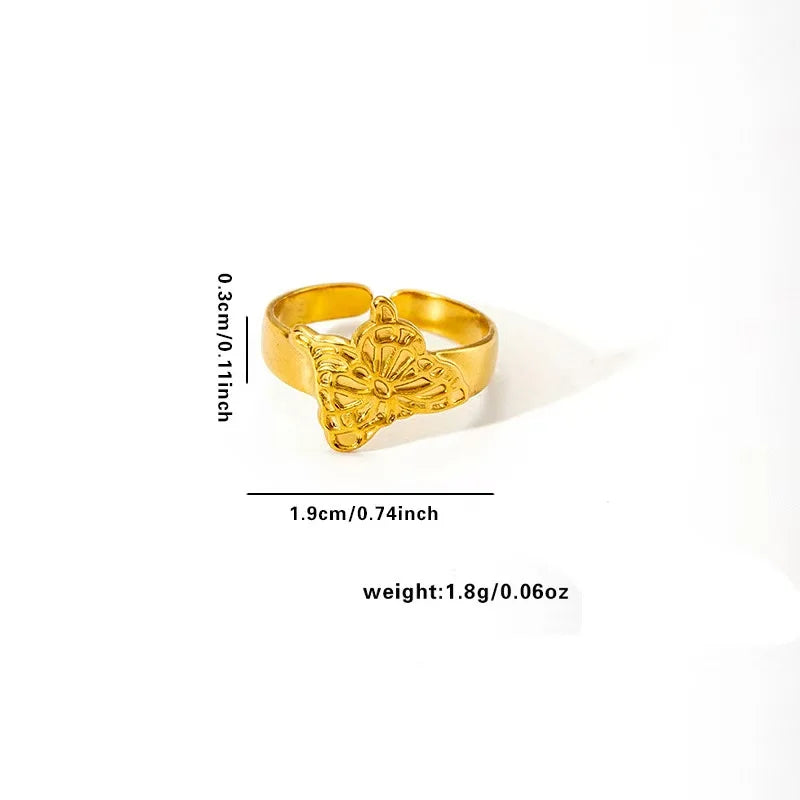 Anillo de Acero Inoxidable Calado - Joya Moderna y Resistente al Agua para Mujer
