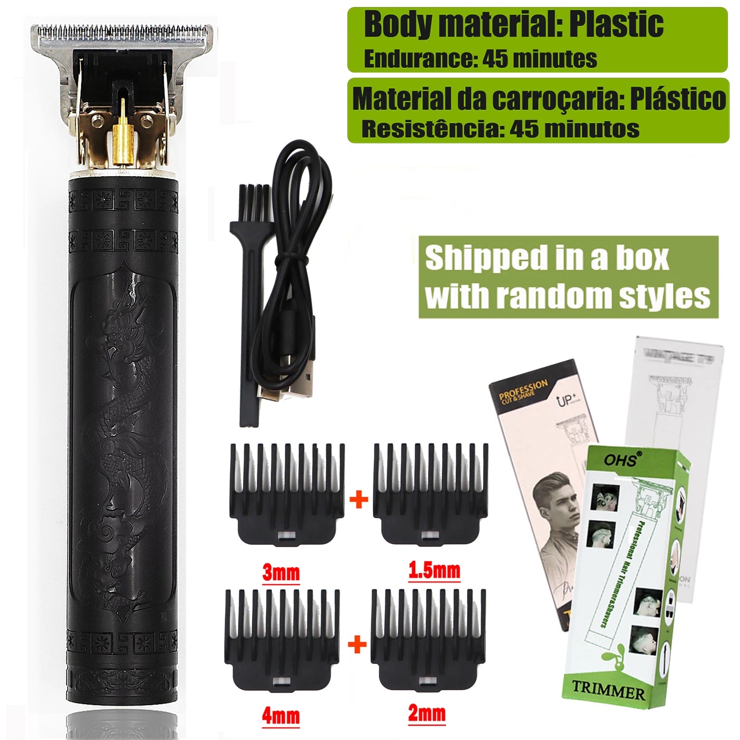 Cortapelos Eléctrico T9 - Máquina de Corte de Pelo y Barba para Hombre 0mm