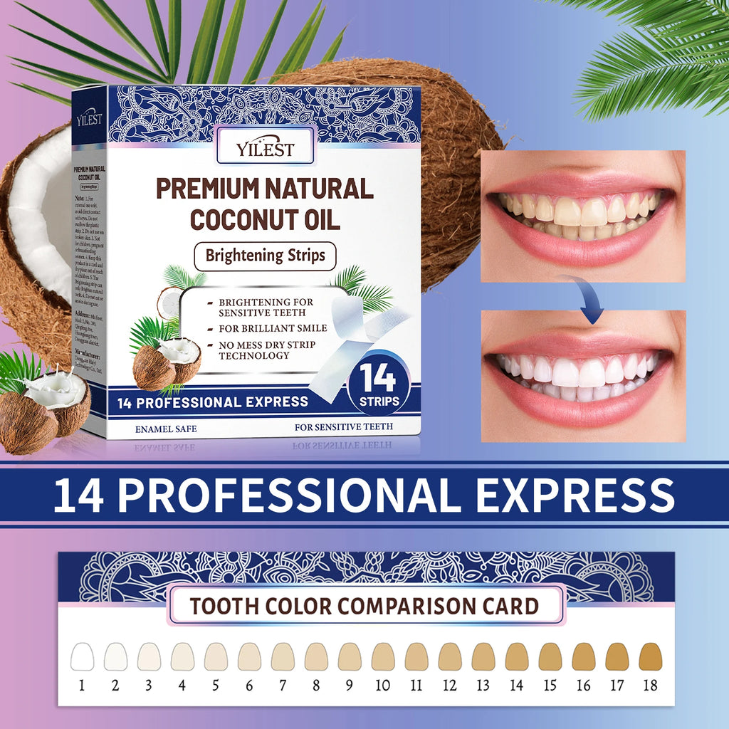Tiras Blanqueadoras Dentales con Gel de Menta - 14 Unidades para una Sonrisa Brillante