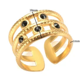 Anillo de Acero Inoxidable Calado - Joya Moderna y Resistente al Agua para Mujer