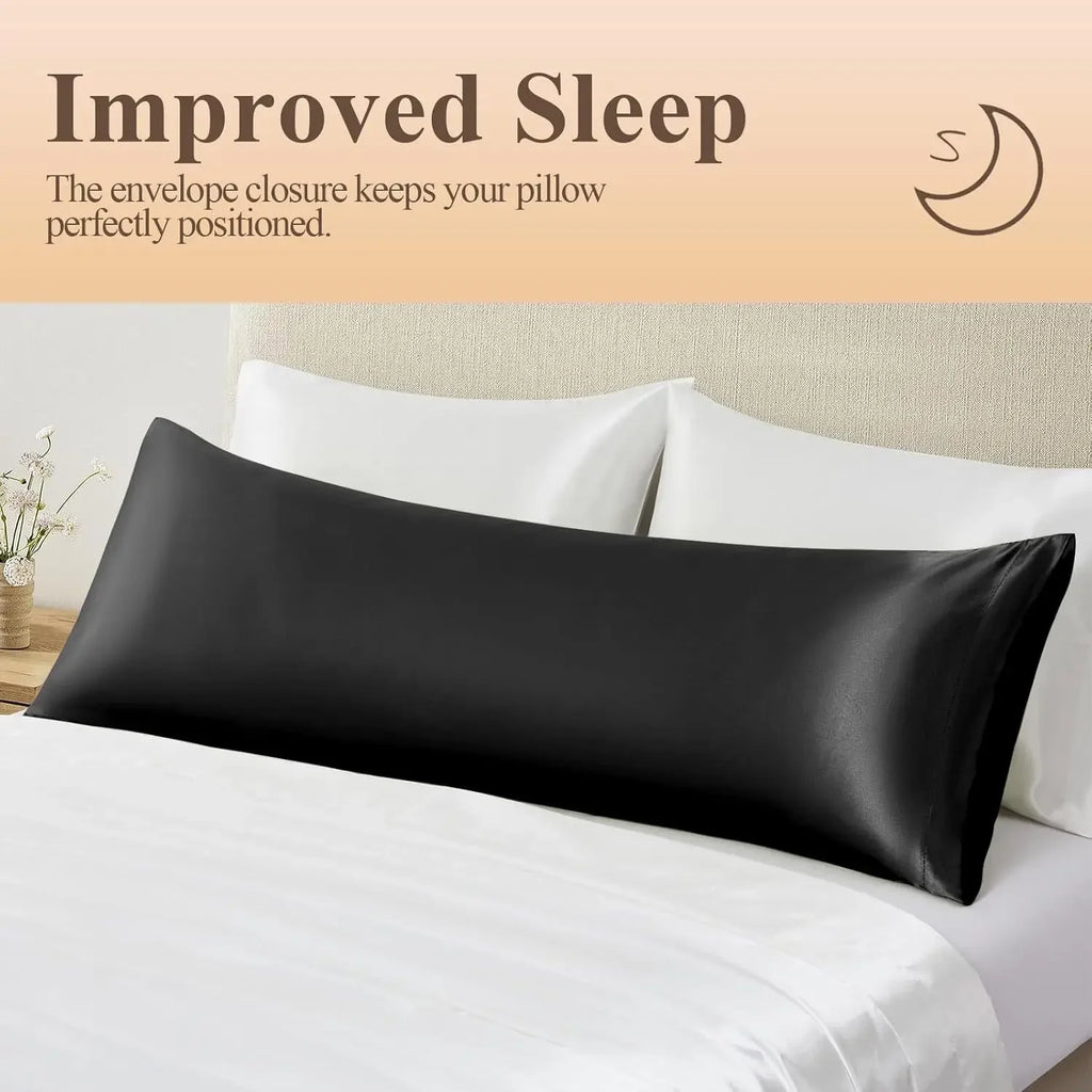Funda de Almohada de Satén Negra - Suave y Fresca para Cabello y Piel