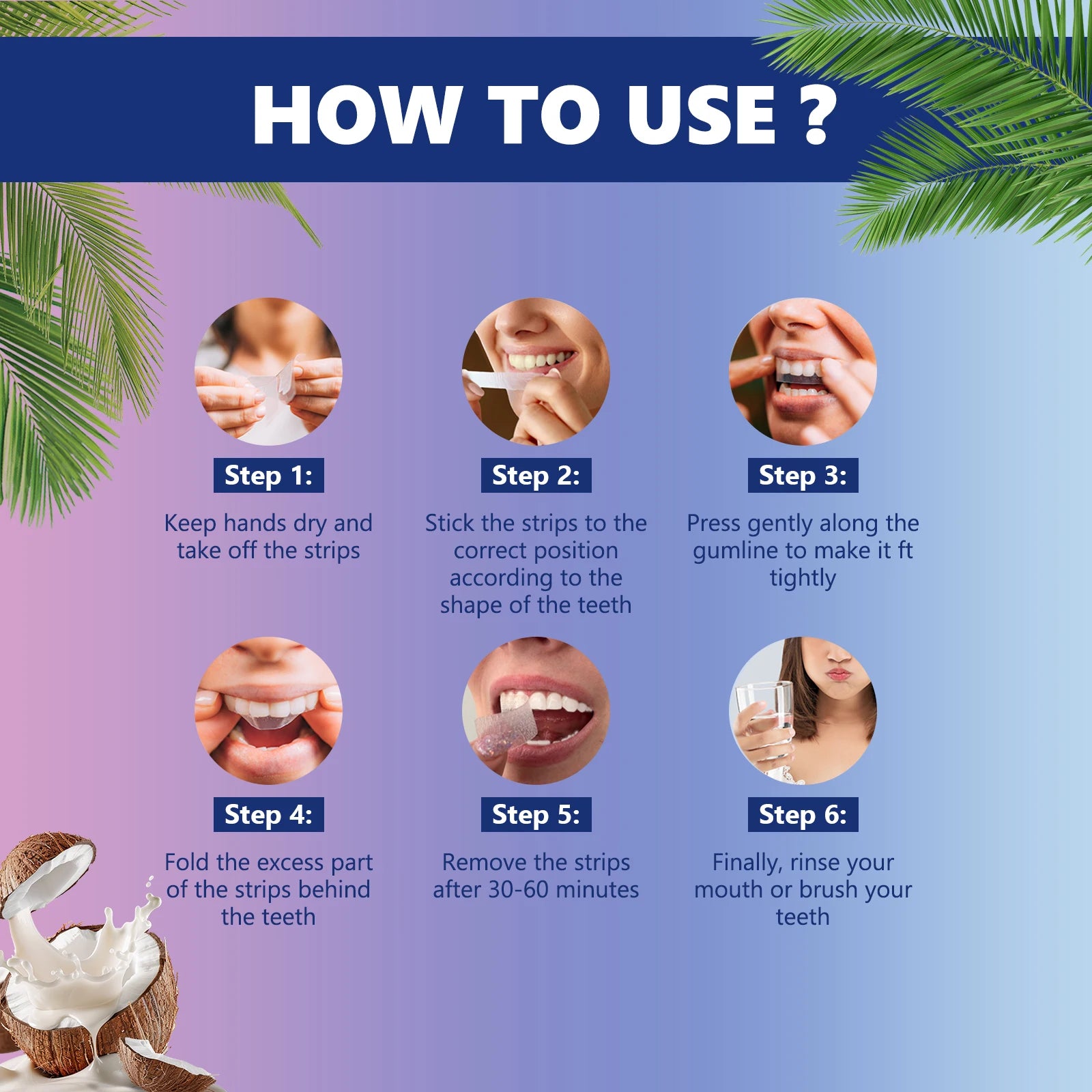 Tiras Blanqueadoras Dentales con Gel de Menta - 14 Unidades para una Sonrisa Brillante
