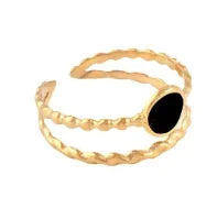 Anillo de Acero Inoxidable Calado - Joya Moderna y Resistente al Agua para Mujer