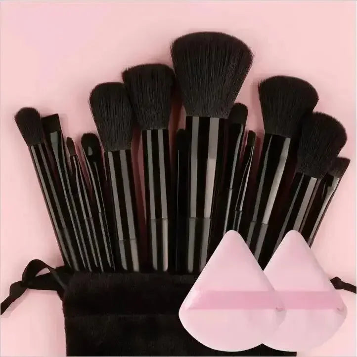 Set de 13 Brochas de Maquillaje Profesional - Fibra Sintética Suave y Vegana