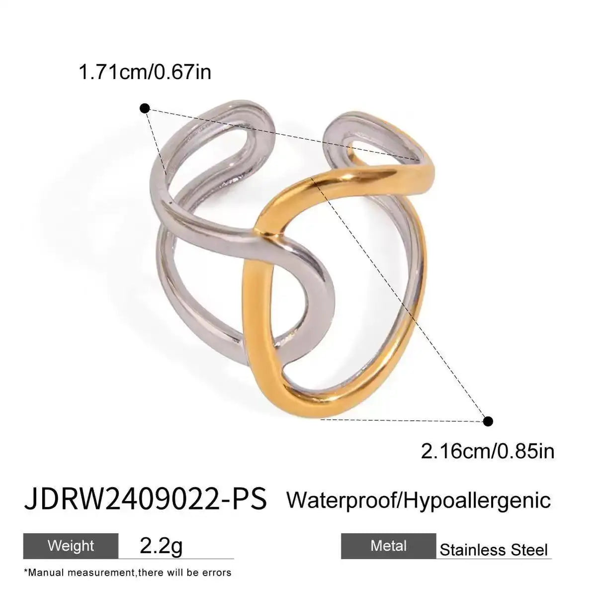 Anillo de Acero Inoxidable Calado - Joya Moderna y Resistente al Agua para Mujer