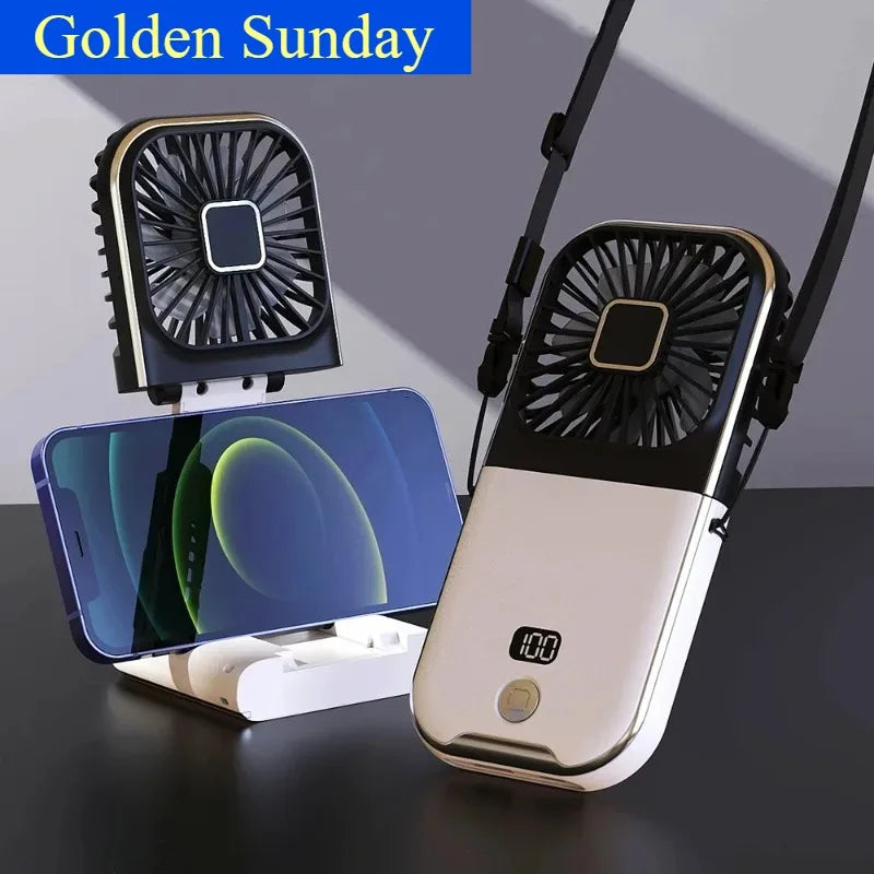 Ventilador Portátil de Cuello con Batería 3000mAh - Plegable, Recargable y Silencioso