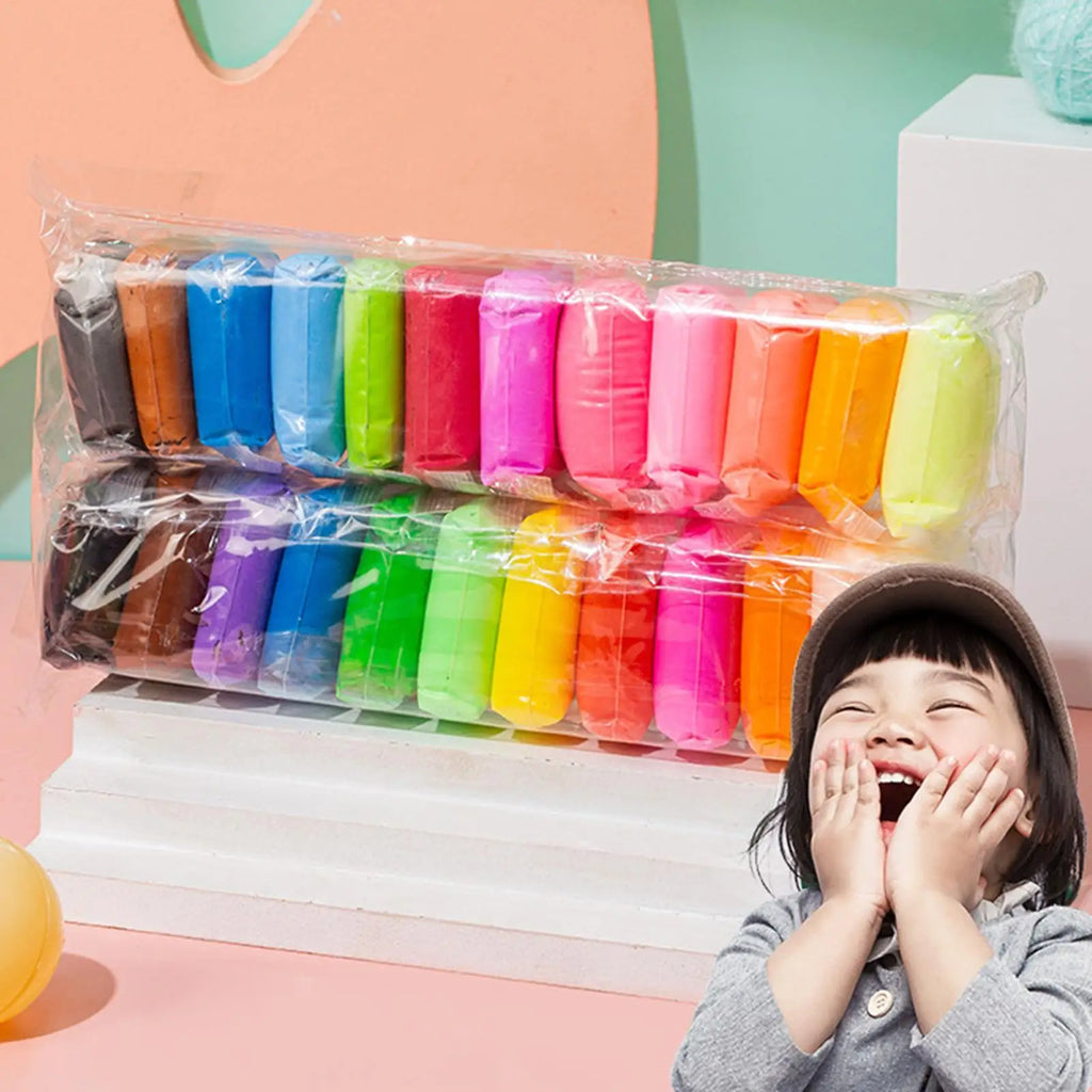 Arcilla para Modelar Air Dry 12/24/36 Colores - Kit Creativo con Herramientas para Niños