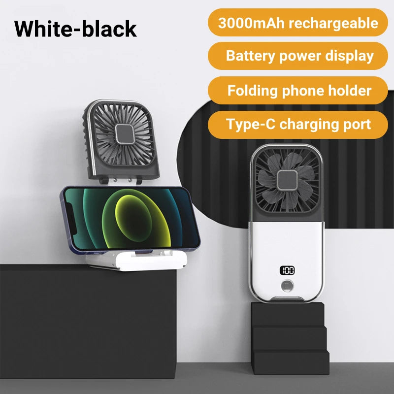 Ventilador Portátil de Cuello con Batería 3000mAh - Plegable, Recargable y Silencioso