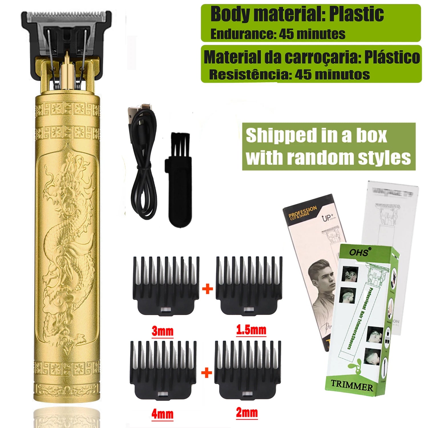 Cortapelos Eléctrico T9 - Máquina de Corte de Pelo y Barba para Hombre 0mm