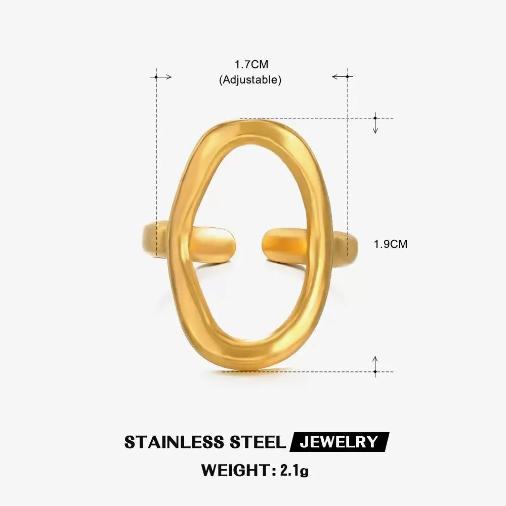Anillo de Acero Inoxidable Calado - Joya Moderna y Resistente al Agua para Mujer