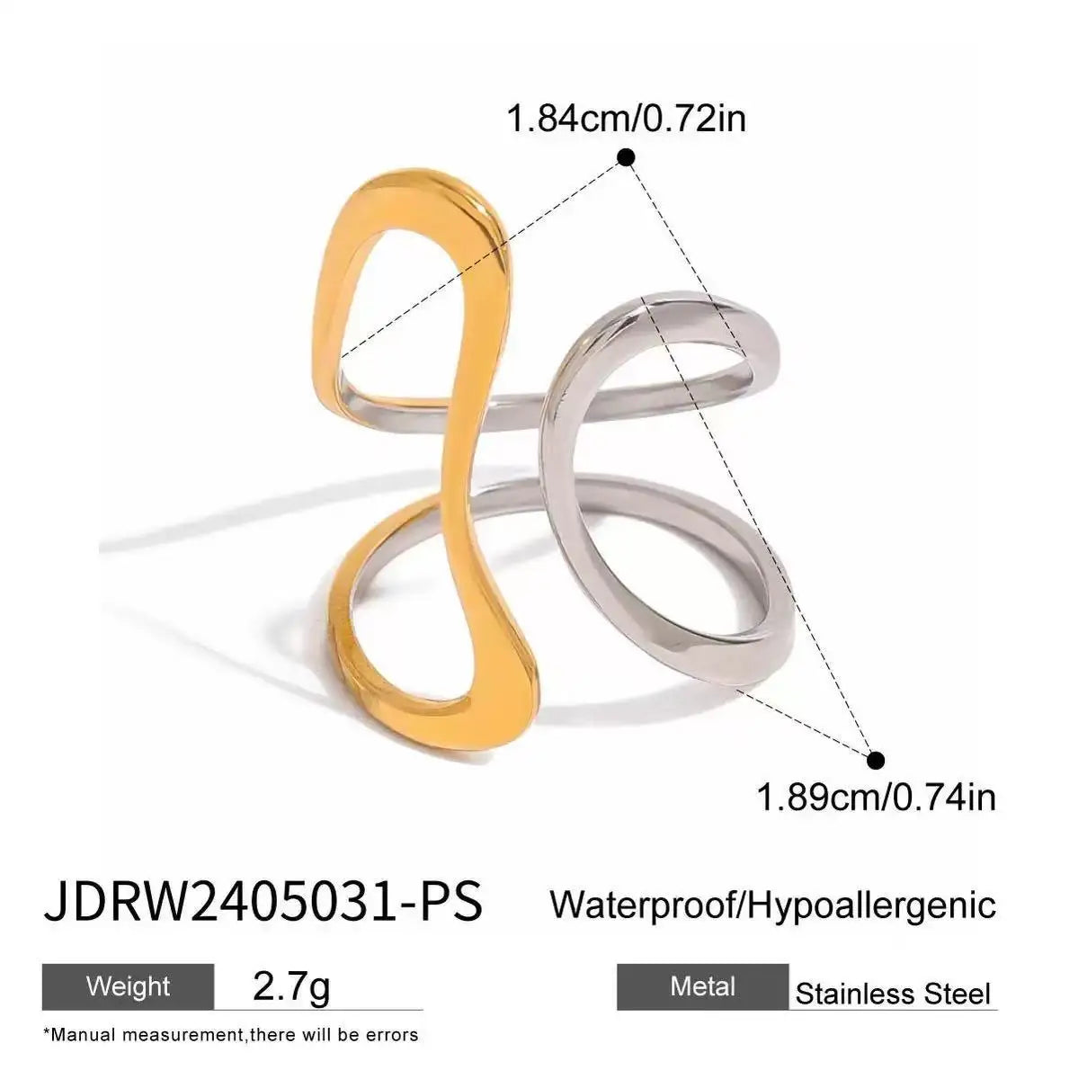 Anillo de Acero Inoxidable Calado - Joya Moderna y Resistente al Agua para Mujer