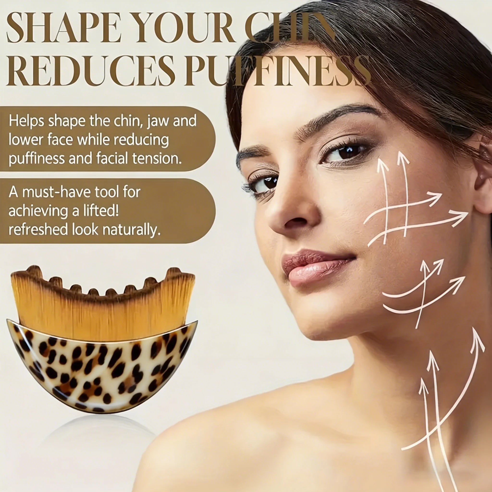 Cepillo Facial Linfático - Masajeador Drenante para Cara, Mentón y Mandíbula