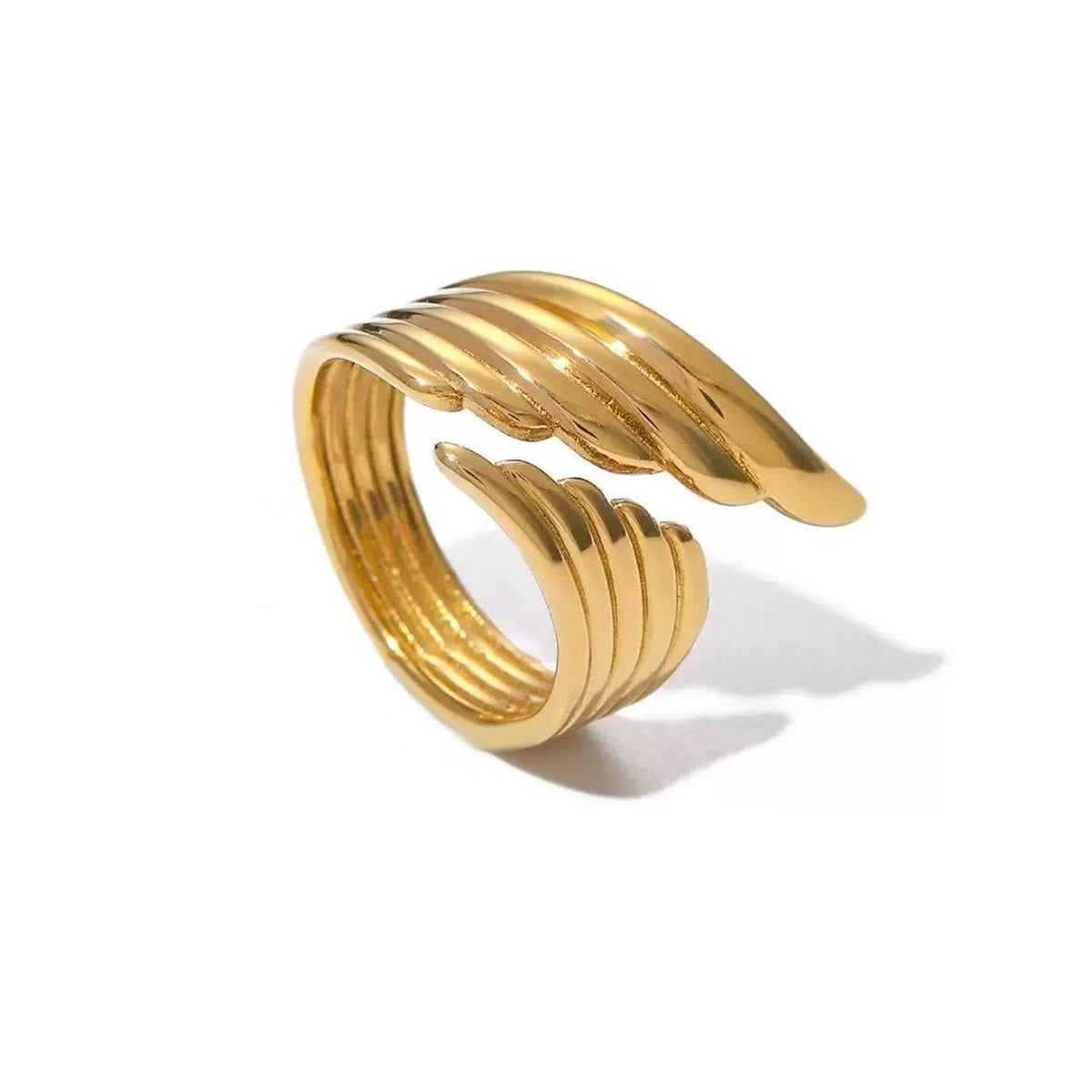 Anillo de Acero Inoxidable Calado - Joya Moderna y Resistente al Agua para Mujer