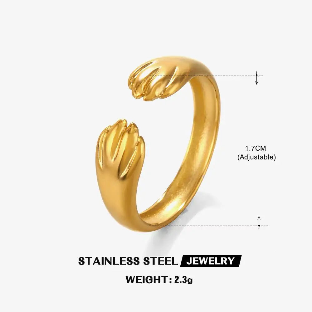 Anillo de Acero Inoxidable Calado - Joya Moderna y Resistente al Agua para Mujer